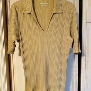 Everlane Women's Ribbed V-Neck Top - Mustard